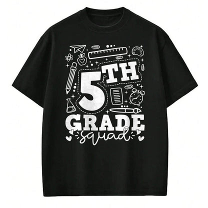Best Student Shirt, Funny Back To School UnisexT-Shirt/Hoodie/Sweatshirt HLT00 - Back to School 5th Fifth Grade Squad Teacher Kid T-Shirt