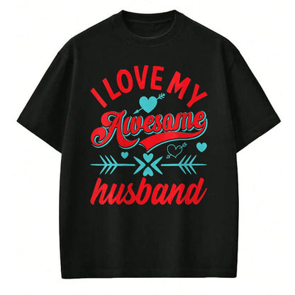 Best Wife Shirt, Wife and Husband Unisex T-Shirt/Hoodie/Sweatshirt HLT00 - Womens I Love My Awesome Husband Womens Husband Anniversary V-Neck T-Shirt