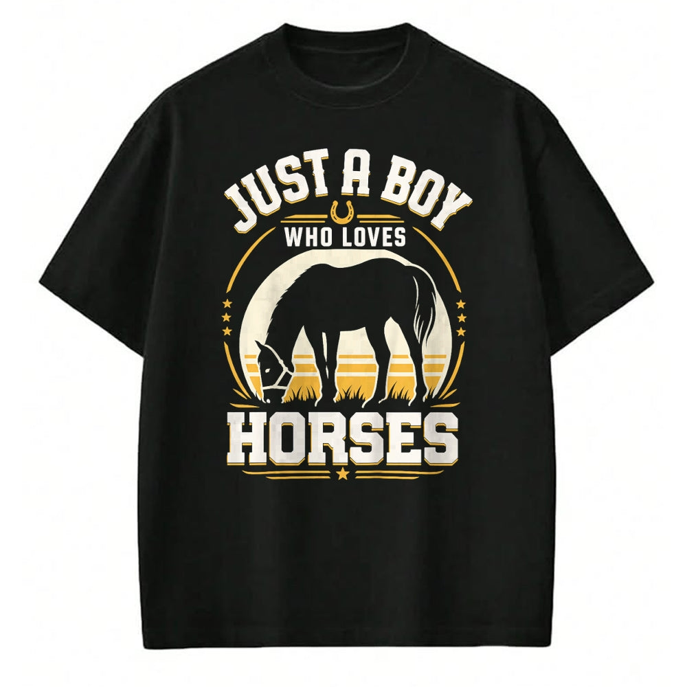 Best Horse Lover Shirt , Funny Horse UnisexT-Shirt/Hoodie/Sweatshirt HLT00 - Kids Just A Boy Who Loves Horses Funny Horse Lover T-Shirt
