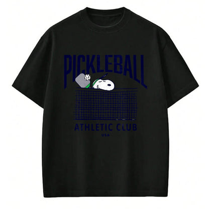 Funny Pickleball Shirt, Pickleball Lover Unisex T-Shirt/Hoodie/Sweatshirt HLT00 - Peanuts - Snoopy Pickleball Athletic Club USA T-Shirt