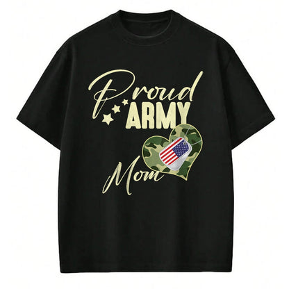 Gift for Dad Shirt, Funny Dad Unisex T-Shirt/Hoodie/Sweatshirt HLT00 – Proud Army MOM Camouflage Dog Tag USA American Flag V-Neck T-Shirt