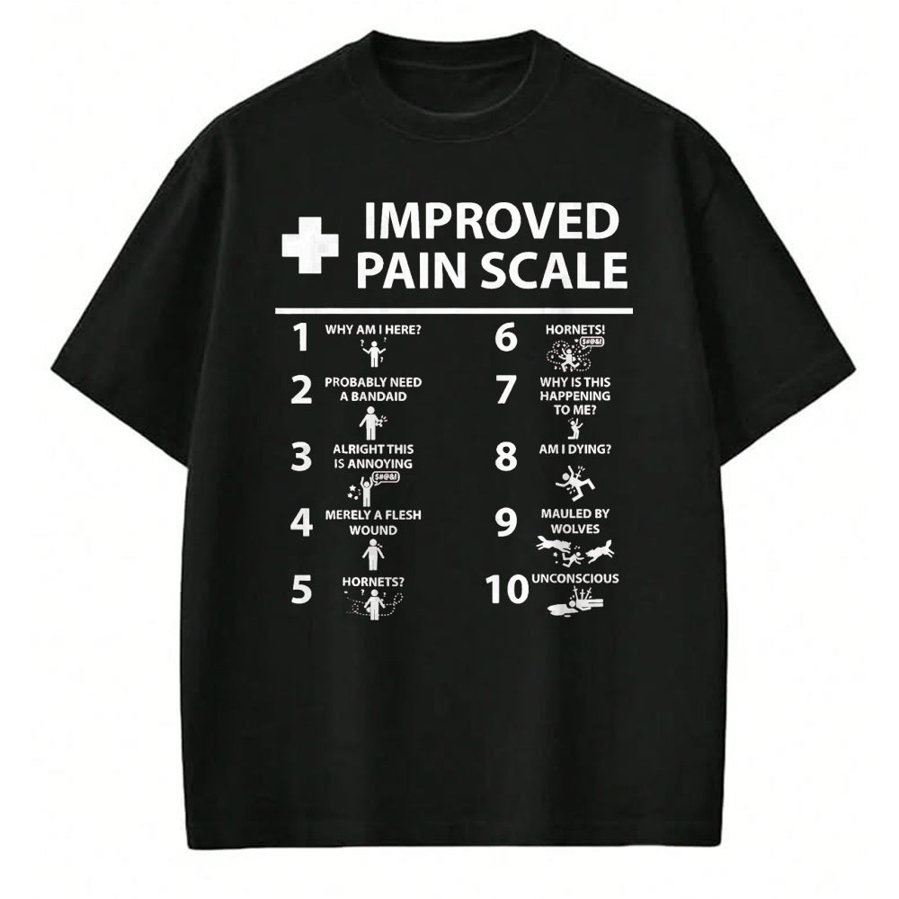 Best Doctor Shirt, Funny Doctor UnisexT-Shirt/Hoodie/Sweatshirt HLT00 - Improved Pain Scale Healthcare Nurse Pain Level Chart Doctor T-Shirt, Men, Black, 3X-Large