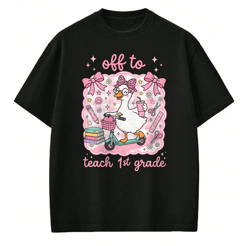 Best Student Shirt, Funny Back To School UnisexT-Shirt/Hoodie/Sweatshirt HLT00 - Off to Teach 1st Grade Back to School First Grade Teachers T-Shirt