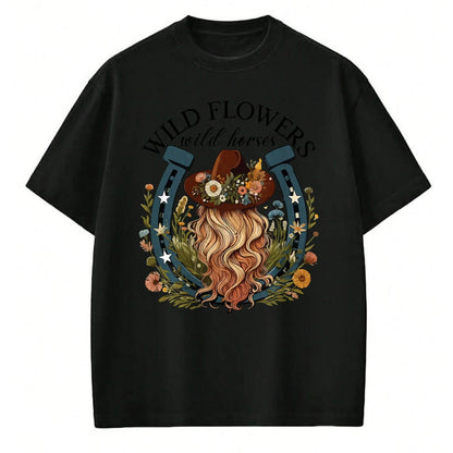 Best Horse Lover Shirt , Funny Horse UnisexT-Shirt/Hoodie/Sweatshirt HLT00 - Wildflowers Wild Horses Western Boho Country Music T-Shirt