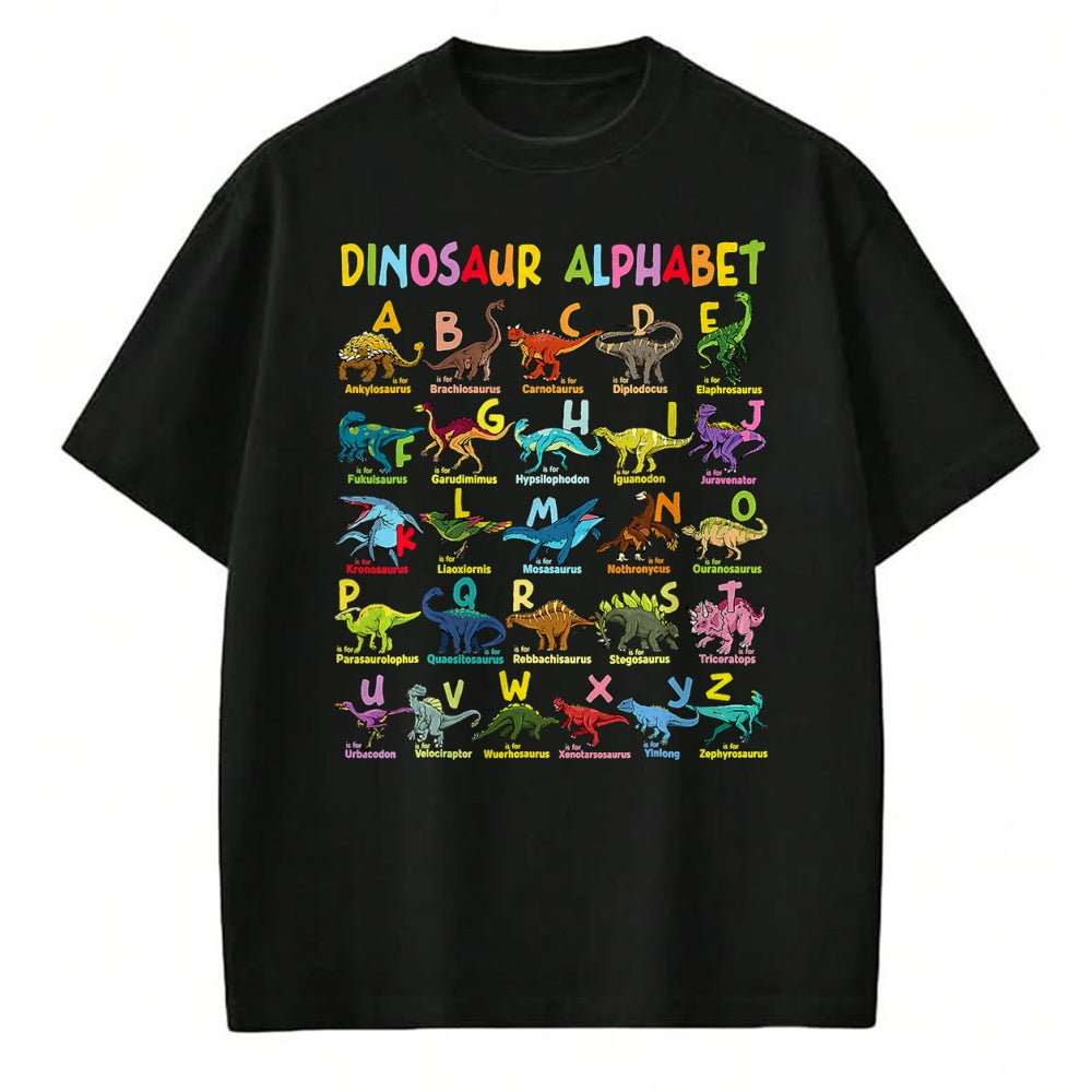 Best Dinosaur Lover Shirt, Funny Dinosaur UnisexT-Shirt/Hoodie/Sweatshirt HLT00 - Types of Dinosaurs Alphabet A-Z ABC Dino Identification T-Shirt