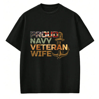 Proud Veteran Shirt, Funny Veteran UnisexT-Shirt/Hoodie/Sweatshirt HLT00 - Proud Veteran_s Wife USA American Flag Patriotic T-Shirt