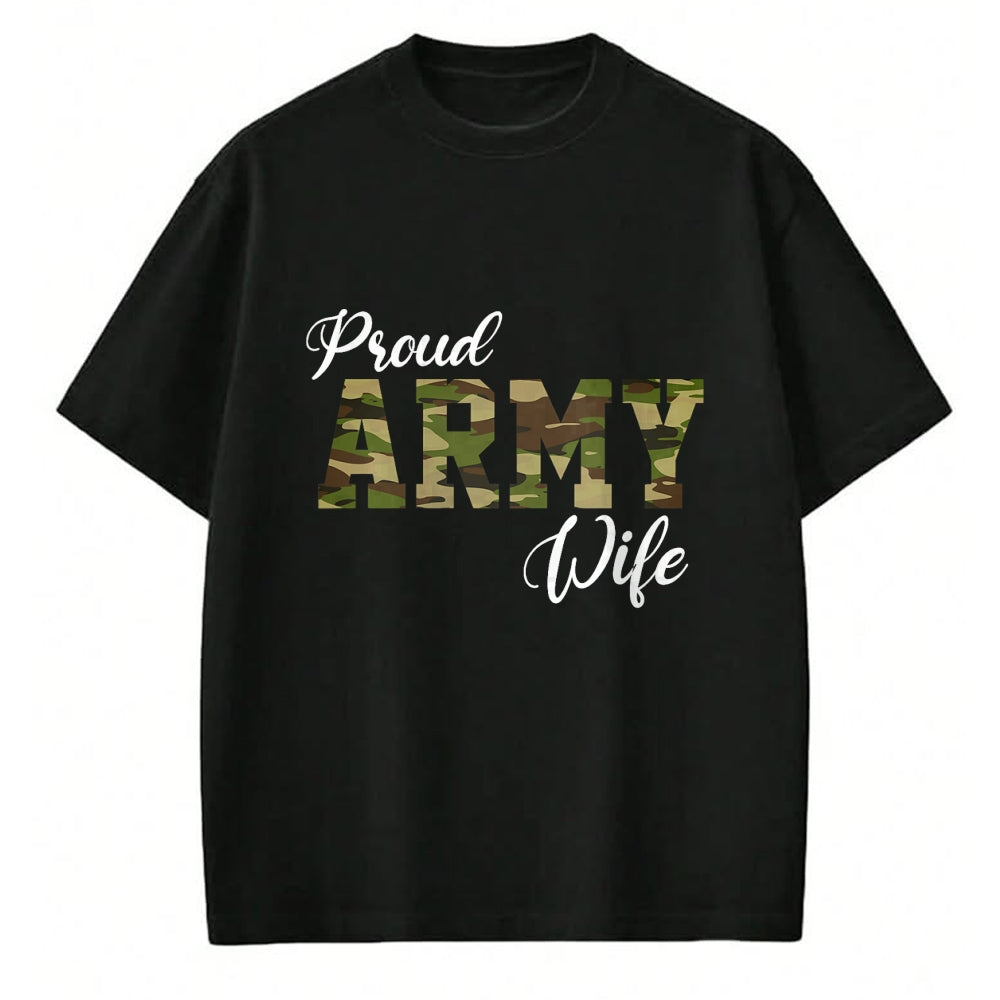 Best Wife Shirt, Wife and Husband Unisex T-Shirt/Hoodie/Sweatshirt HLT00 - Gift for wife T shirt, lucky wife   Proud Army Wife For Military Wife Of A Brave US Soldier T-Shirt