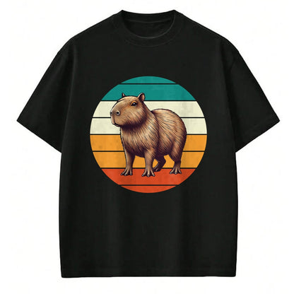 Cute Capybara Shirt, Funny Capybara Unisex T-Shirt/Hoodie/Sweatshirt HLT00 - Retro Capybara Art Long Sleeve T-Shirt