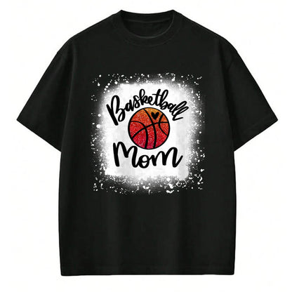 Gift for Mom Shirt, Funny Mom Unisex T-Shirt/Hoodie/Sweatshirt HLT00 - Leopard Bleached Basketball Mom Game Day Gift T-Shirt