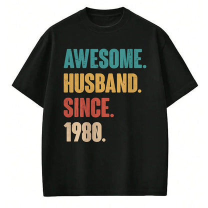 Best Wife Shirt, Wife and Husband Unisex T-Shirt/Hoodie/Sweatshirt HLT00 - Awesome Husband Since 1980 - 44th Wedding Anniversary Epic T-Shirt