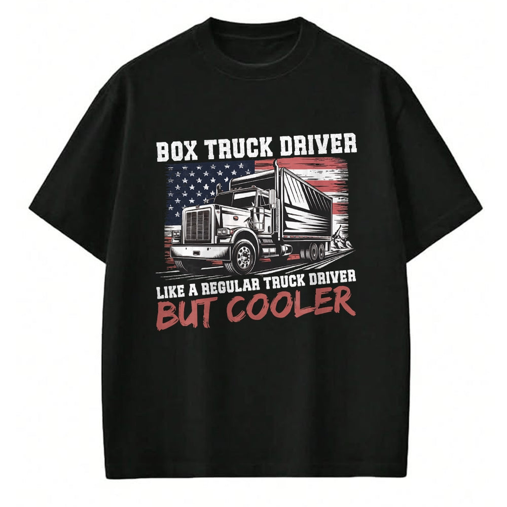 Best Truck Driver Life Shirt, Funny Trucker UnisexT-Shirt/Hoodie/Sweatshirt HLT00 - Truck Driver Construction Site US Flag Box Truck T-Shirt