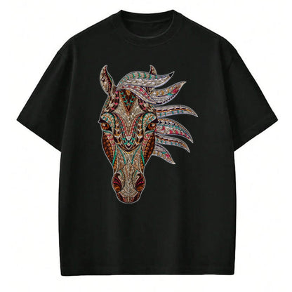 Native American T-Shirts, Vintage Native American Unisex T-Shirt/Hoodie/Sweatshirt HLT00 - Horse Tribal Abstract Art Native American Geometric Horse