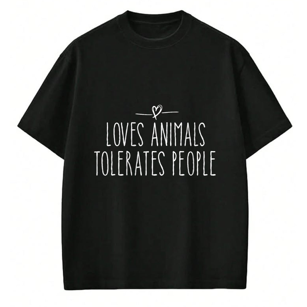 Cat Love Shirt, Funny Cat Lover Gift UnisexT-Shirt/Hoodie/Sweatshirt HLT00 - loves animals tolerates people quote Cat Lover & Dog Love T-Shirt