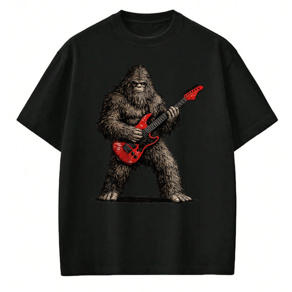 Guitar Lover Shirt, Funny Guitar UnisexT-Shirt/Hoodie/Sweatshirt HLT00 - Funny Bigfoot Playing Guitar Rock and Roll Gifts Men Women T-Shirt