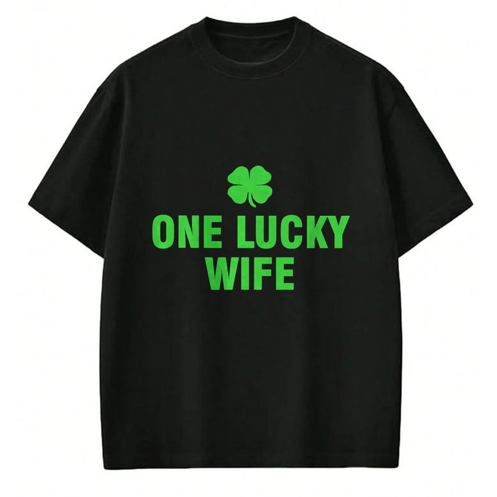Best Wife Shirt, Wife and Husband Unisex T-Shirt/Hoodie/Sweatshirt HLT00 - Gift for wife T shirt, lucky wife   One Lucky Wife Premium T-Shirt (1)