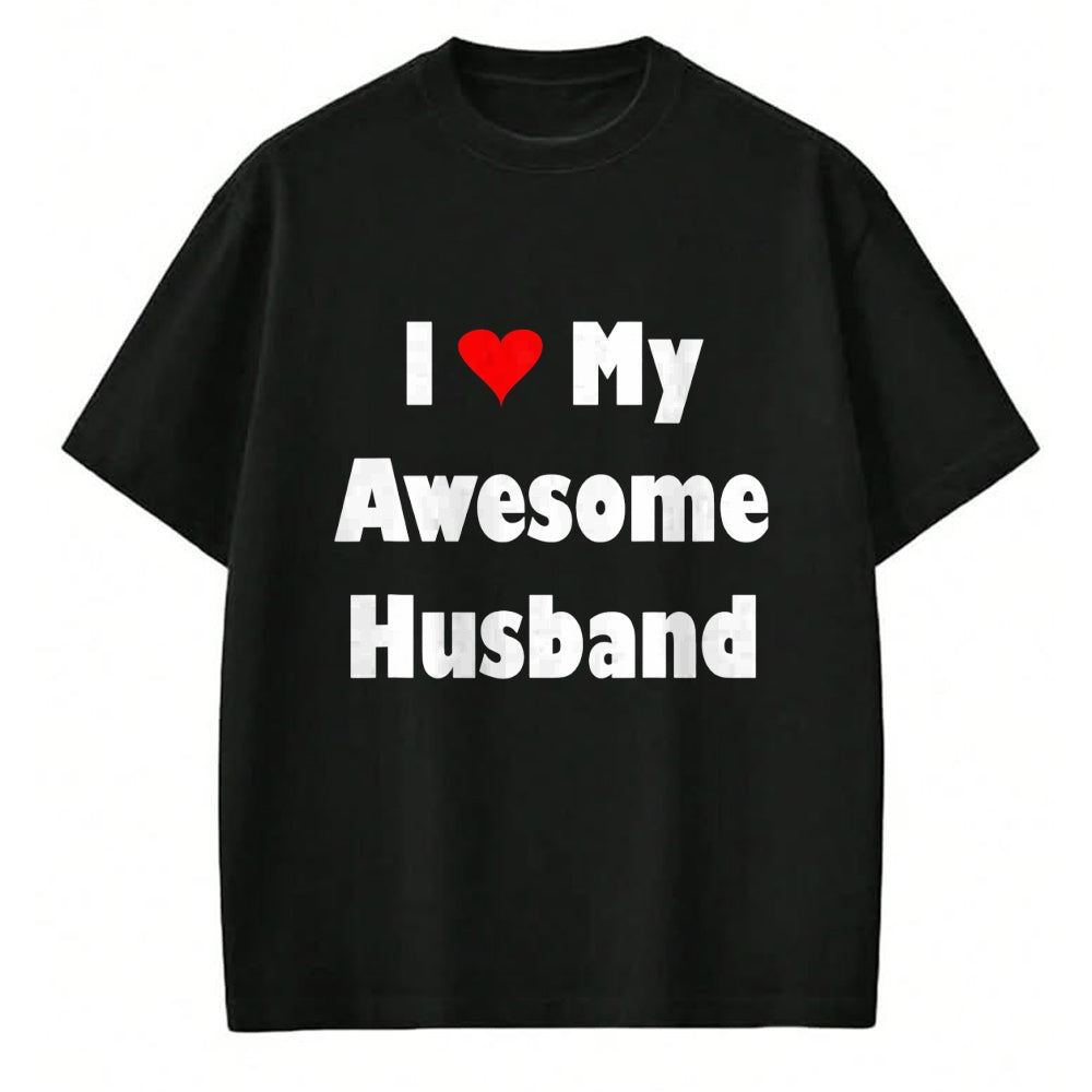 Best Wife Shirt, Wife and Husband Unisex T-Shirt/Hoodie/Sweatshirt HLT00 - Womens My Husband Is Awesome Tee I Love My Awesome Husband T-Shirt (1)