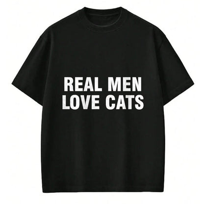 Cat Love Shirt, Funny Cat Lover Gift UnisexT-Shirt/Hoodie/Sweatshirt HLT00 - Real Men Love Cats T-Shirt, Men, Black, 3X-Large