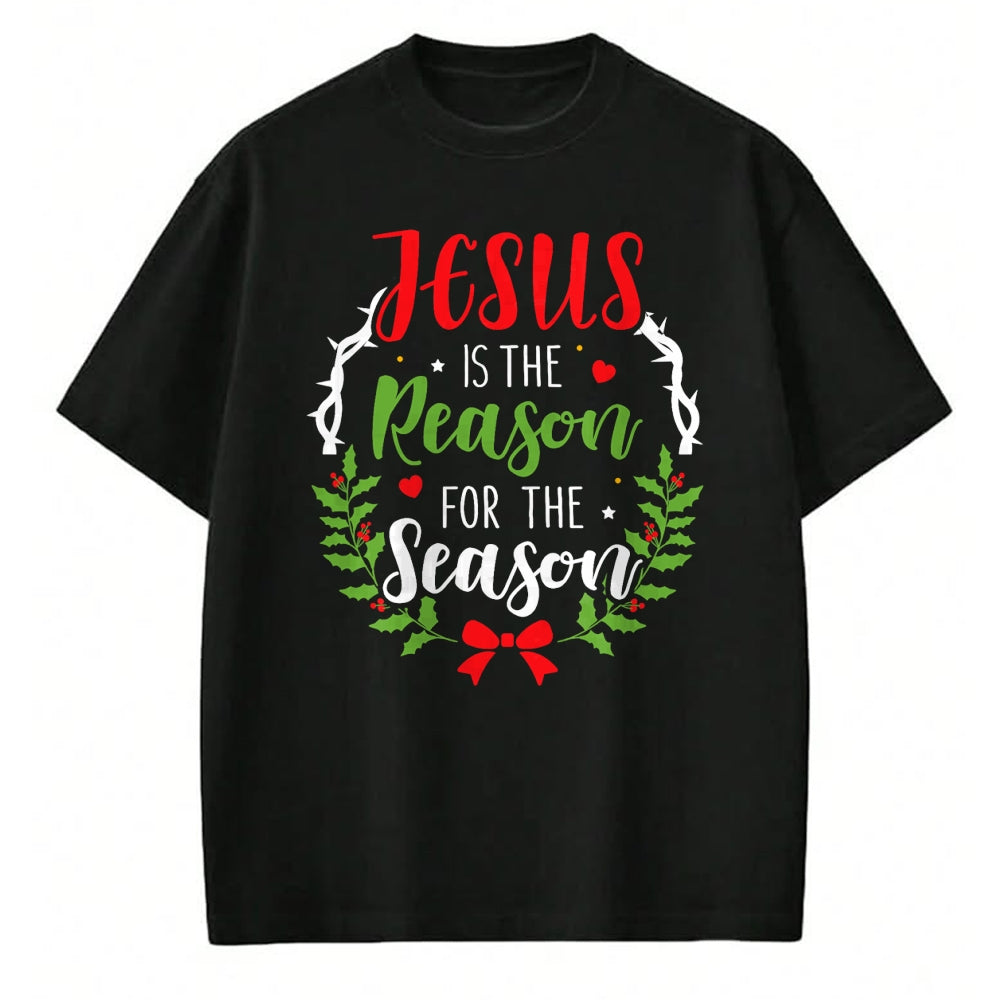 Christian Tee, Christian Faith Unisex T-Shirt/Hoodie/Sweatshirt HLT00 - Jesus is the reason for the season christian christmas T-Shirt (1)