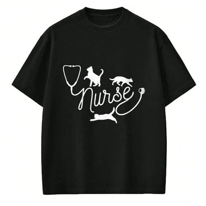 Funny Nurse Shirt, Nurse Unisex T-Shirt/Hoodie/Sweatshirt HLT00 - Nurse Cat Mom - RN Nurse and Cat Lovers T-Shirt (1)