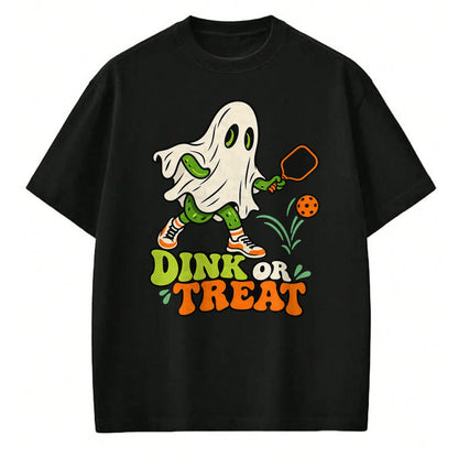 Funny Pickleball Shirt, Pickleball Lover Unisex T-Shirt/Hoodie/Sweatshirt HLT00 - Halloween Pickleball Ghost Men Women Pickleball Halloween T-Shirt