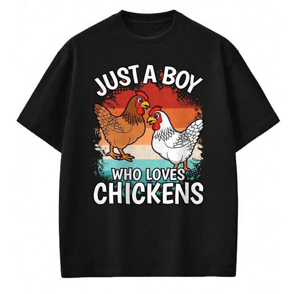 Best Farmer Life Shirt, Funny Farmer UnisexT-Shirt/Hoodie/Sweatshirt HLT00 - Just A Boy Who Loves Chickens Retro Farmer Farming Boys Kids T-Shirt