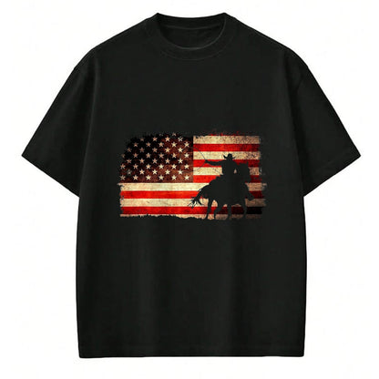 Best Horse Lover Shirt , Funny Horse UnisexT-Shirt/Hoodie/Sweatshirt HLT00 - Rodeo Cowboy Western Country Horse USA Flag 4th of July T-Shirt, Men, Black, 4X-Large