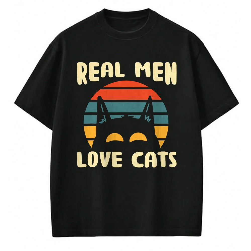 Cat Love Shirt, Funny Cat Lover Gift UnisexT-Shirt/Hoodie/Sweatshirt HLT00 - Real Men Love Cats Cat Lover T-Shirt