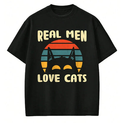 Cat Love Shirt, Funny Cat Lover Gift UnisexT-Shirt/Hoodie/Sweatshirt HLT00 - Real Men Love Cats Cat Lover T-Shirt