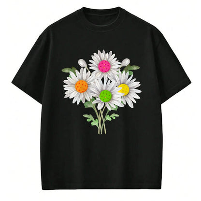 Funny Pickleball Shirt, Pickleball Lover Unisex T-Shirt/Hoodie/Sweatshirt HLT00 - Daisy Pickleball Flower Pickleball Player Paddleball Lover T-Shirt