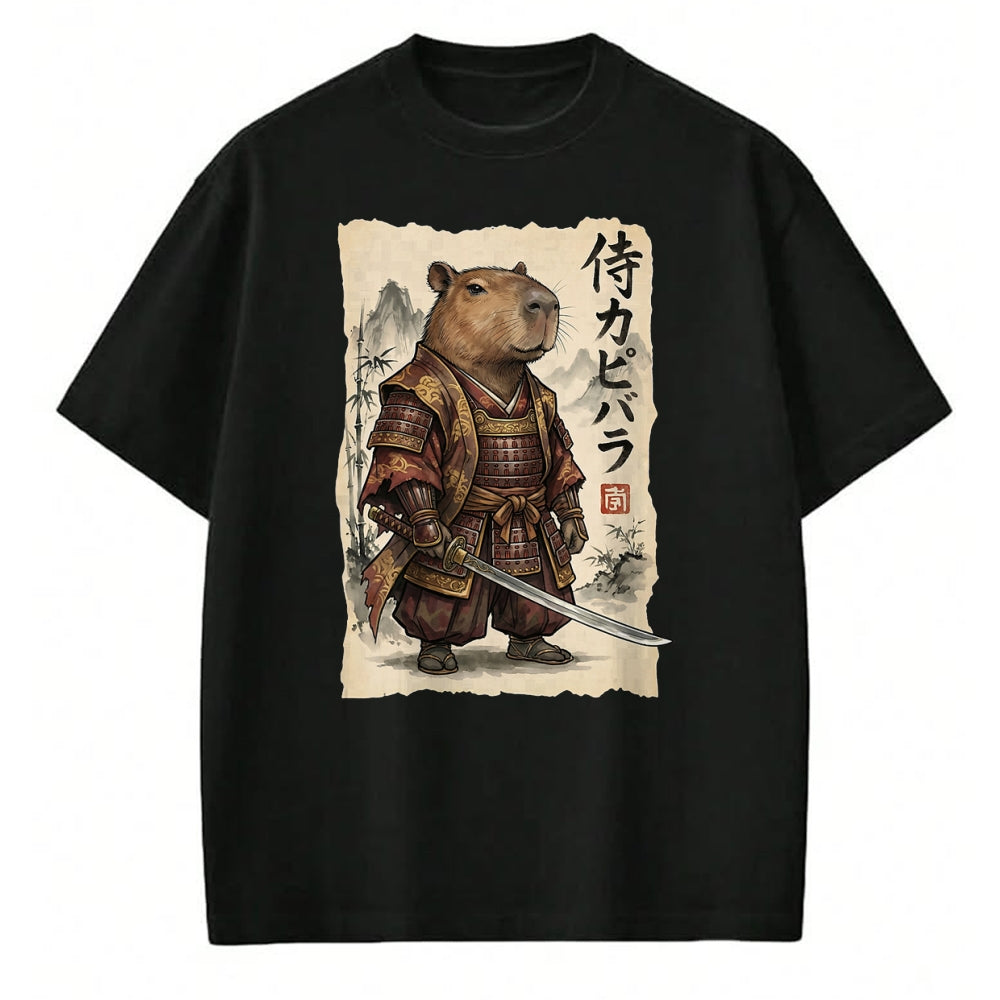 Cute Capybara Shirt, Funny Capybara Unisex T-Shirt/Hoodie/Sweatshirt HLT00 - Samurai Capybara Japanese Art Vintage Graphic Funny Animal T-Shirt