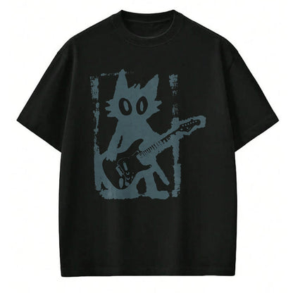 Guitar Lover Shirt, Funny Guitar UnisexT-Shirt/Hoodie/Sweatshirt HLT00 - Cat Playing Guitar Rock Star Rock and Roll Men Women Kids T-Shirt