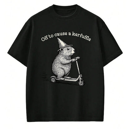 Cute Capybara Shirt, Funny Capybara Unisex T-Shirt/Hoodie/Sweatshirt HLT00 - Off to Cause A Kerfuffle Funny Capybara Meme T-Shirt