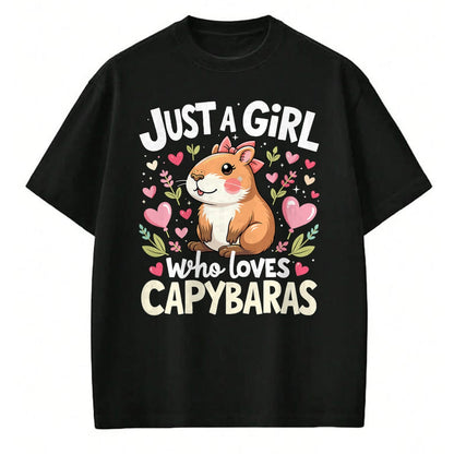 Cute Capybara Shirt, Funny Capybara Unisex T-Shirt/Hoodie/Sweatshirt HLT00 - Capybara Shirt Just A Girl Who Loves Capybara Lover Kids Boy T-Shirt