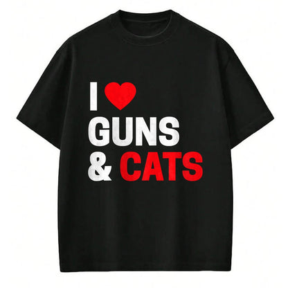 Cat Love Shirt, Funny Cat Lover Gift UnisexT-Shirt/Hoodie/Sweatshirt HLT00 - Cat Lovers Gifts for Men _ Women Funny I Love Guns _ Cats T-Shirt (1)