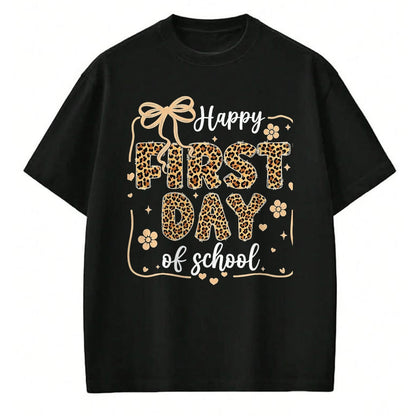 Best Student Shirt, Funny Back To School UnisexT-Shirt/Hoodie/Sweatshirt HLT00 - Cute Leopard Happy First Day of School for Teacher Girls Kid T-Shirt, Men, Black, 3X-Large