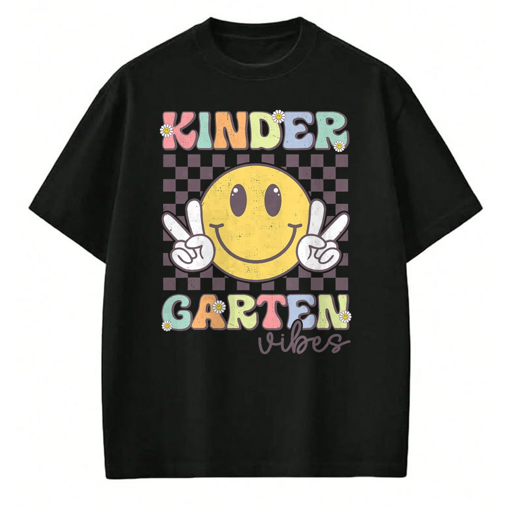 Best Student Shirt, Funny Back To School UnisexT-Shirt/Hoodie/Sweatshirt HLT00 - Kindergarten Vibes Smile Face Back to School Teachers Kids T-Shirt
