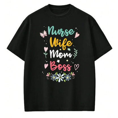 Funny Nurse Shirt, Nurse Unisex T-Shirt/Hoodie/Sweatshirt HLT00 - Nurse Wife Mom Boss T-Shirt (1)