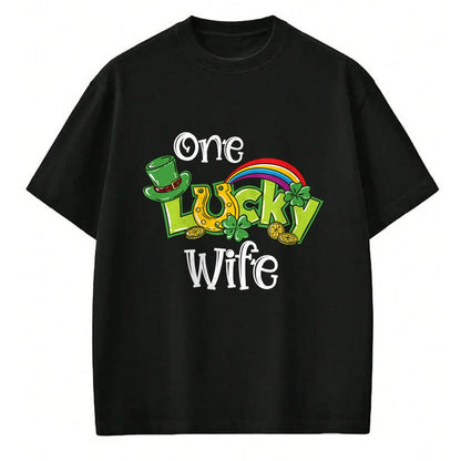 Best Wife Shirt, Wife and Husband Unisex T-Shirt/Hoodie/Sweatshirt HLT00 - Gift for wife T shirt, lucky wife   One Lucky Wife St Patricks Day Shirt One Lucky Wife T-Shirt (1)