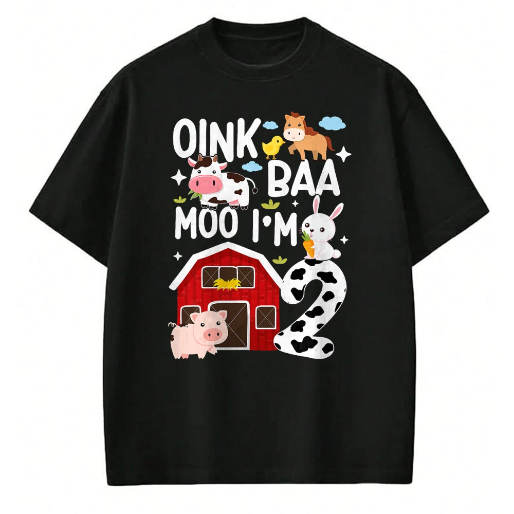 Best Farmer Life Shirt, Funny Farmer UnisexT-Shirt/Hoodie/Sweatshirt HLT00 - Oink Baa Moo I'm 2 Farm Theme Birthday 2 Year Old Party T-Shirt