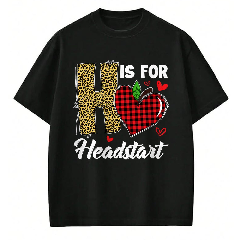 Best Teacher Shirt, Funny Teacher UnisexT-Shirt/Hoodie/Sweatshirt HLT00 - H Is For Headstart Head Start Teacher Leopard Back To School T-Shirt