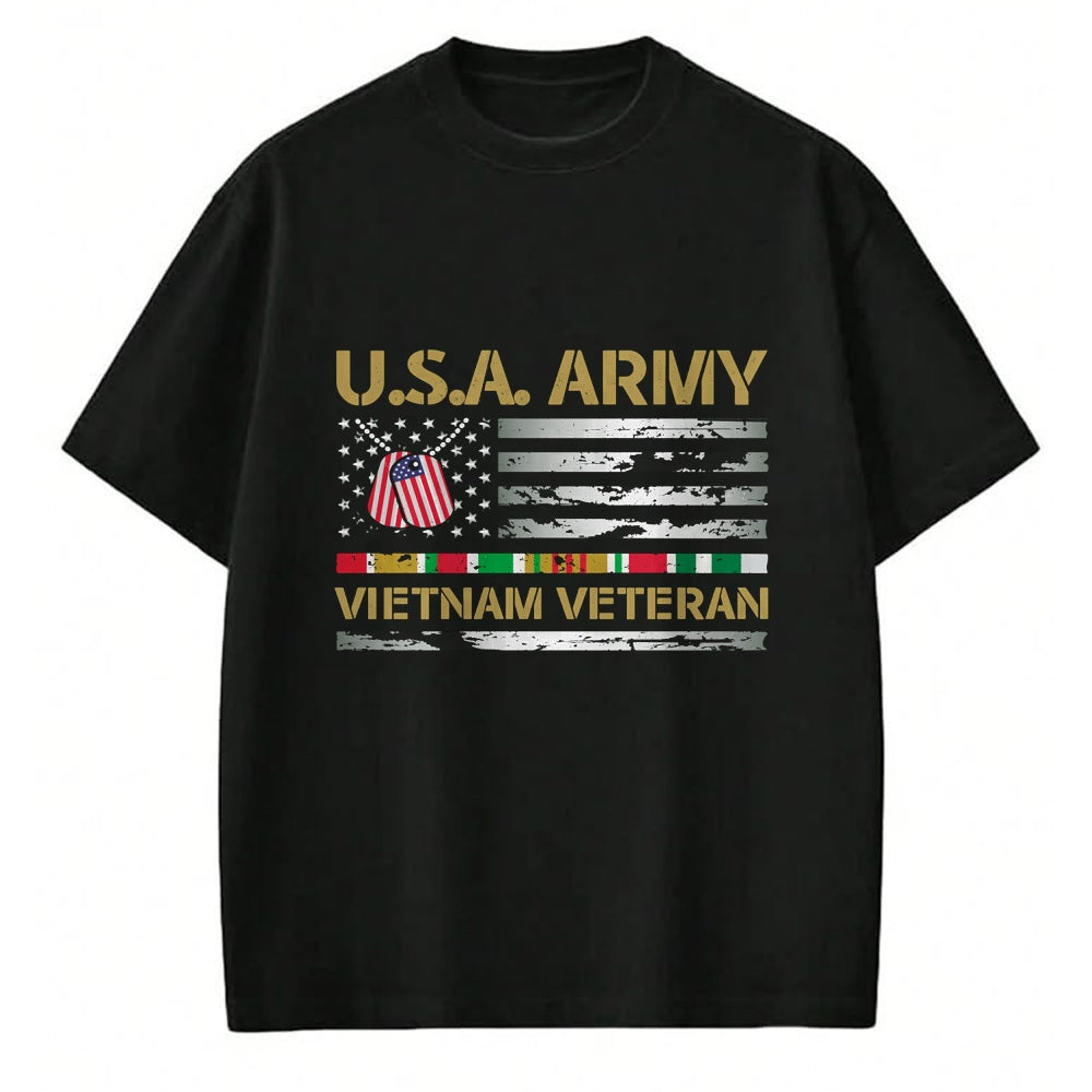 Proud Veteran Shirt, Funny Veteran UnisexT-Shirt/Hoodie/Sweatshirt HLT00 - USA Army Vietnam Veteran USA Flag Veteran Vietnam Army Long Sleeve T-Shirt