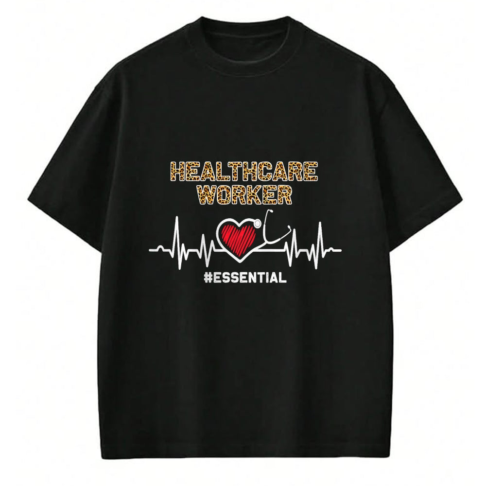 Best Doctor Shirt, Funny Doctor UnisexT-Shirt/Hoodie/Sweatshirt HLT00 - Healthcare Worker Essential Heartbeat Nursing Leopard T-Shirt