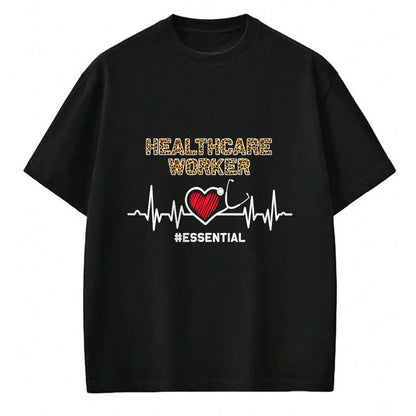 Best Doctor Shirt, Funny Doctor UnisexT-Shirt/Hoodie/Sweatshirt HLT00 - Healthcare Worker Essential Heartbeat Nursing Leopard T-Shirt