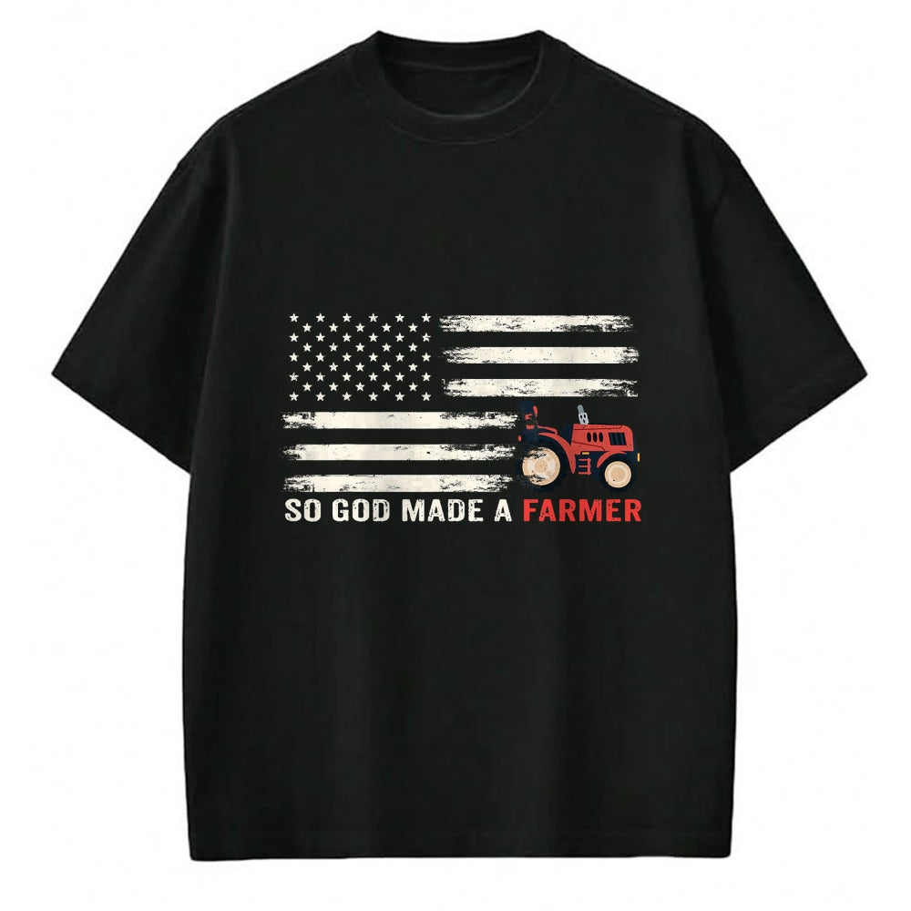 Best Farmer Life Shirt, Funny Farmer UnisexT-Shirt/Hoodie/Sweatshirt HLT00 - So God Made A Farmer, USA Flag of Farmer T-Shirt for Women Men