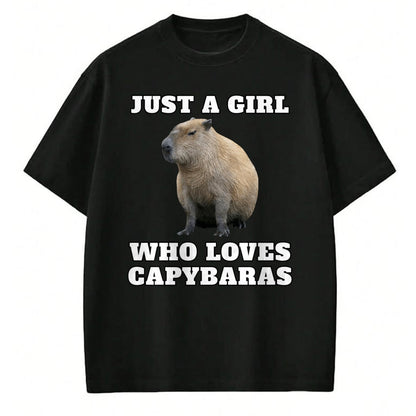 Cute Capybara Shirt, Funny Capybara Unisex T-Shirt/Hoodie/Sweatshirt HLT00 - Just a Girl Who Loves Capybara Long Sleeve T-Shirt