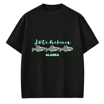 Native American T-Shirts, Vintage Native American Unisex T-Shirt/Hoodie/Sweatshirt HLT00 - Ketchikan Alaska Native Art Salmon Fishing Capital Souvenir