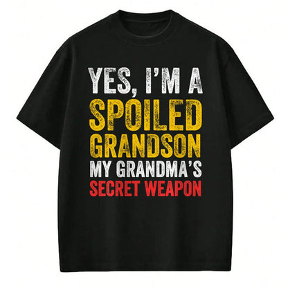 Best Grandma Shirt, Proud Grandma Unisex T-Shirt/Hoodie/Sweatshirt HLT00 - Yes I'm a Spoiled Grandson T-Shirt (1)