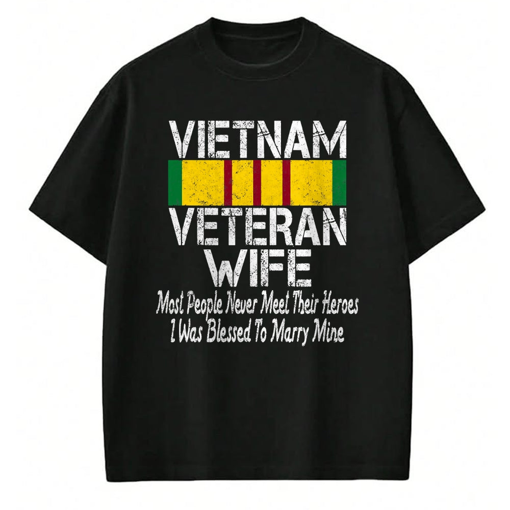 Proud Veteran Shirt, Funny Veteran UnisexT-Shirt/Hoodie/Sweatshirt HLT00 - Vietnam Veteran Wife Military Vet Spouse Retro Look T-Shirt