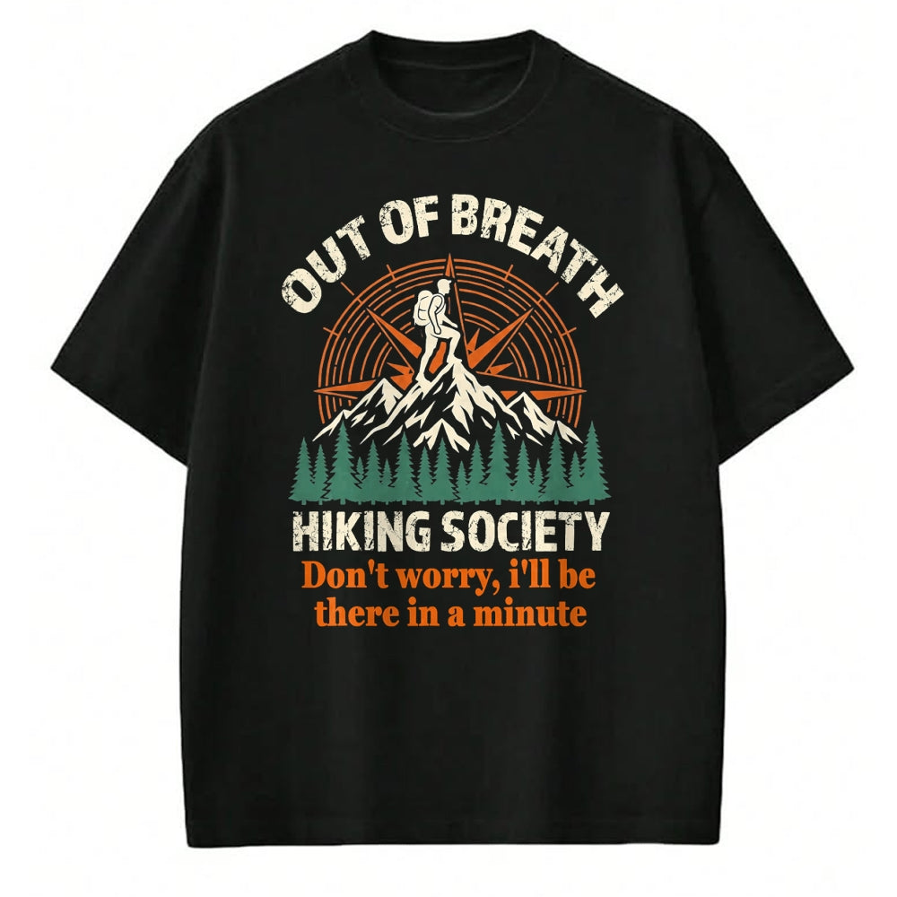 Funny Camping Shirt, Gift For Camping Lover Unisex T-Shirt/Hoodie/Sweatshirt HLT00 - Out of Breath Hiking Society Camping Mountain Funny T-Shirt