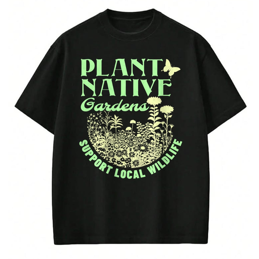 Native American T-Shirts, Vintage Native American Unisex T-Shirt/Hoodie/Sweatshirt HLT00 - Plant Native Gardens Support Local Wildlife Gardening